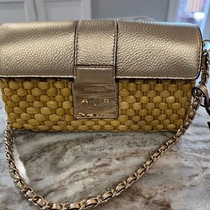 MK straw/leather bag